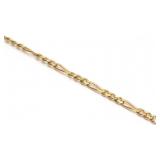 14K Yellow Gold Figaro Chain Necklace (40' L)