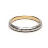 14k White Gold Etched Band Ring 2.8mm (sz 7.5)