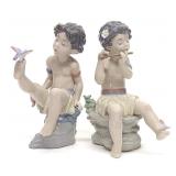 (2) Lladro Natures Children Figurines 6309 & 6310