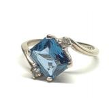 10k White Gold Lab Grown Spinel Ring (sz 3.75)