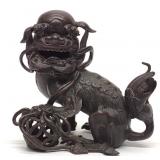 Chinese Bronze Buddhist Lion Censer Incense Burner