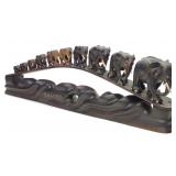 Sri Lanka Ebony Wood Elephant Bridge Sculpture
