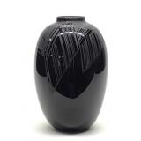 Bob Toensing Signed Black Art Glass Vase