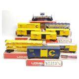 9 Post-War Lionel O Gauge Trains Cars w/ Boxes