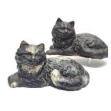 2 Cast Iron Fireside Cat Doorstops