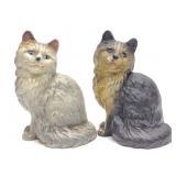 2 Hubley #302 Persian Sitting Cat Doorstops