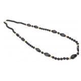 14K Gold & Onyx Beaded Necklace (31' L)