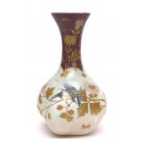 Antique 19th C. Blue Tite Painted Glass Vase