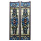 Pair of 35x9' Stained Glass Panels (Blue & Yellow)