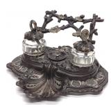 Art Nouveau Double Inkwell Inkstand