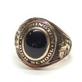1970 10K Gold & Onyx Washington HS Class Ring sz 7