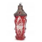 Antique Silver Mounted Ruby Glass Perfume Bottle
