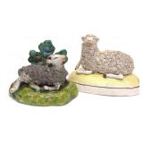 (2) 19th C. Staffordshire Sheep Figures