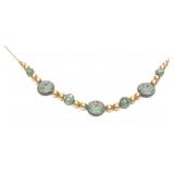 14K Yellow Gold Cloissone Beaded Necklace 24'L