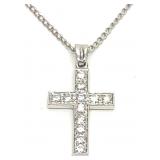 18K Diamond Cross Pendant & 14K Chain Necklace