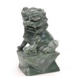 Chinese Carved Green Hardstone Foo Dog (4' Tall)
