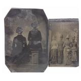 2 Tintypes of Women w/ Backs Turned Away