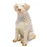 Herend 15567 Butterscotch Fishnet Lab Dog Figurine