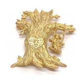 14K Yellow Gold JAFCO Tree Swing Brooch