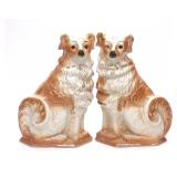 Pair of Staffordshire Dogs w/ Glass Eyes