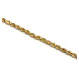 10K Yellow Gold Rope Chain Necklace 22' L