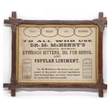Antique Dr. M. McHenrys Bitters Advertising Poster