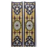 9x36' Pair of Stained Glass Panels Spoke Wheel