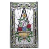 34x20' Stained Glass Panel Flowers in Basket