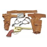1950s Fanner 50 Cap Gun, Belt Gun, Holster & Spurs