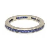 18K White Gold 1.7ctw Blue Sapphire Eternity Ring
