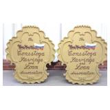 2 Conestoga Loan Bank Wooden Trade Signs