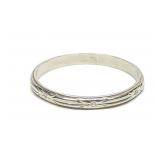 18K White Gold Engraved Eternity Band Ring sz 6.5