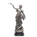 After George Maxim Spelter Art Nouveau Sculpture