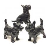 3 Cast Iron Scottish Terrier Doorstops