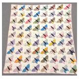 63x70' 1930s Butterfly Applique Pattern Quilt
