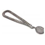 Victorian Sterling Silver Book Chain & Locket