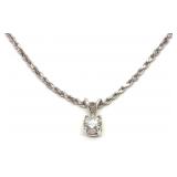 14K White Gold 0.5ct Diamond Rope Chain Necklace