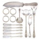 14pc Sterling Silver Repousse Flatware (13.5ozt)