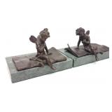 Pr of Ernest J. Ferrand Signed Bronze Sculptures