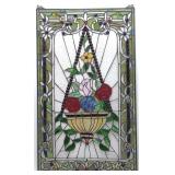 34x20' Stained Glass Panel Flowers in Basket