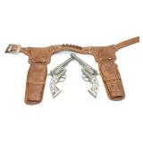 Hubley Marshal Toy Cap Gun Pair w/ Marshal Holster