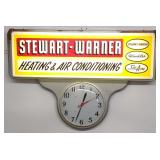 Stewart Warner Lighted Clock Advertising Sign