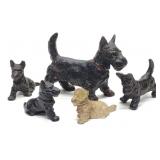 5 Hubley Scottish Terrier Cast Iron Paperweights