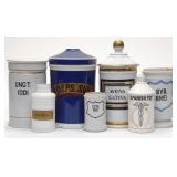 7 Ceramic Apothecary Pharmacy Jars