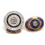 (2) 14K Gold & Diamond Service Pins