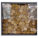 (Approx 450) Indian Head, Wheat & Steel Pennies