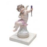 Antique German Porcelain Cupid Pocket Watch Holder