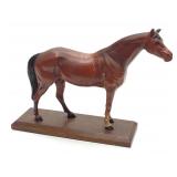 Hubley #30 Cast Iron Saddle Horse on Wooden Base