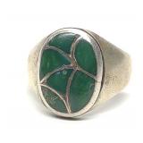 Zuni ELB Sterling Silver & Turquoise Ring sz 9.5