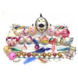 40 Vintage Figural Christmas Ornaments & Garland